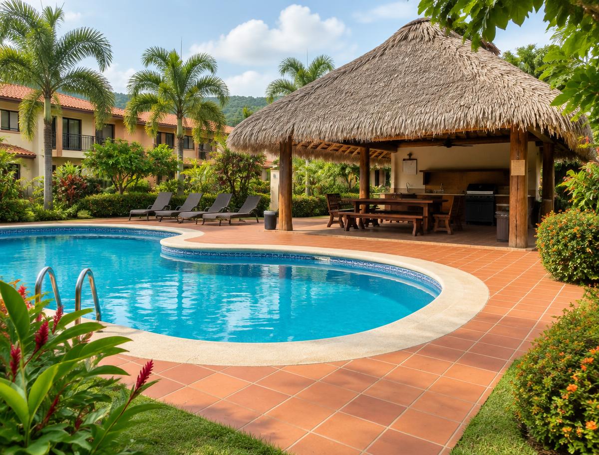 Piscina y rancho BBQ del residencial